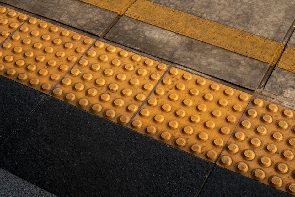 Guiding block for blind people in Manggarai Station.